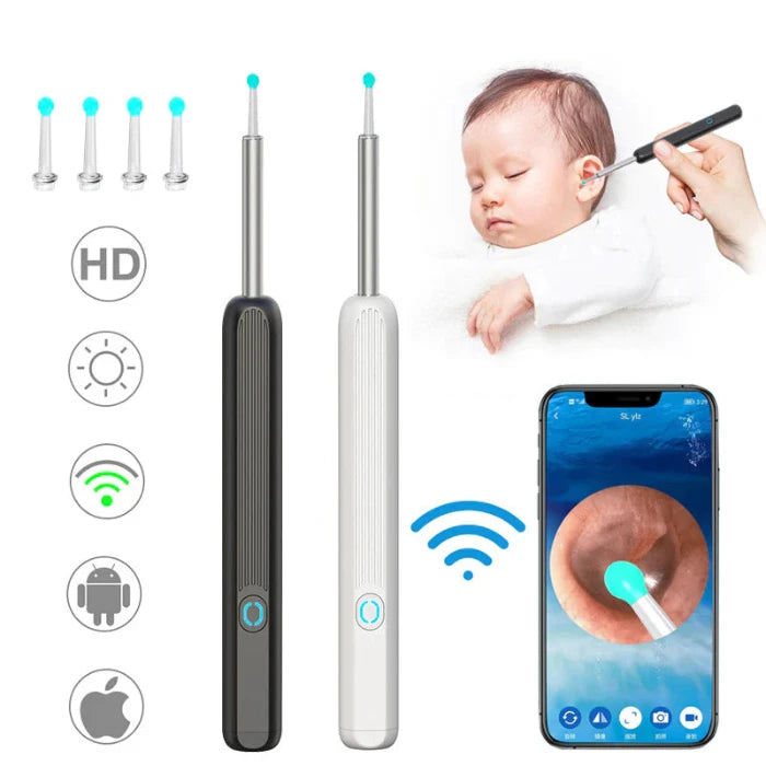 🦻 Cleaner Otoscope Ear Wax Removal Tool | Camera & LED Wi-Fi 📷💡